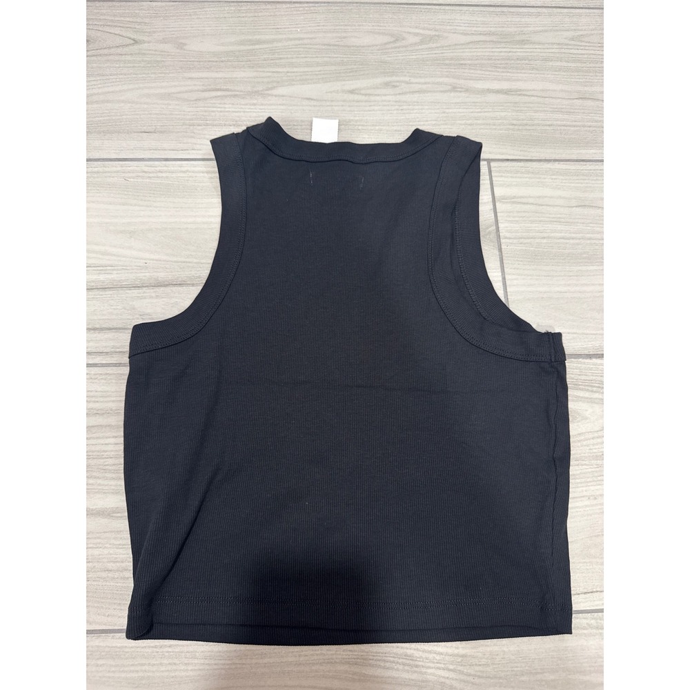Madewell Brightside High-Neck Tank Top Black Ribbed Crop Small NWT - Picture 5 of 5